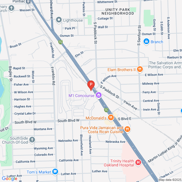 Map of M1 Concourse, Pontiac, MI 48341