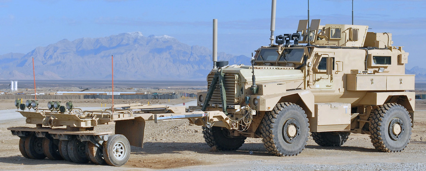 military truck in desert setting