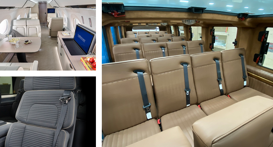 Examples of interior trim work performed by Prefix Corporation